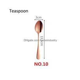 Dinnerware Sets Rose Gold Set Wedding Rosy Travel Cutlery Stainless Steel Copper Dinner Knife Fork Scoops Sierware Drop Delivery Dhsi1