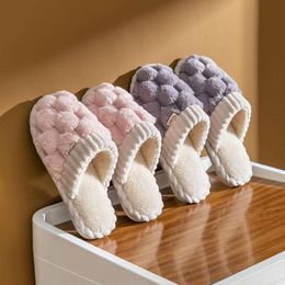 Cotton slippers women to use at home in winter, spring autumn indoor warmth and anti slip home, Cixi for winter couples, plush men