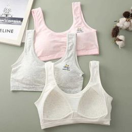 Camisole Cotton Puberty Wrap Chest Unwired Girls Bra Thin Adolescent Girl Underwear Without Steel Ring Camisole 8-16Y WX5.31