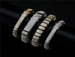 Iced Out Chain Cubic Zirconia Bracelet Geometric Zirconal Bracelets Men Women Jewelry6521637