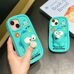 Cartoon Blowing Bubbles Sanrios Hangyodon Stereoscopic Phone Case for IPhone Pro Max Soft Silicone Back Cover