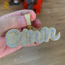 Custom Pass Diamond Tester Men Jewellery Hip Hop VVS Moissanite Charm Necklace Iced Out Sier Letter Name Pendant