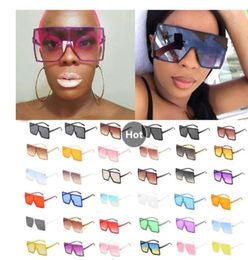 Whole 34 Colours One Piece Square Sunglasses For Women Men Vintage Oversized Gradient Sun Glasses Female Elegant Shades Uv4004008182