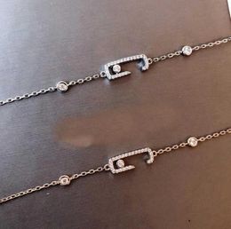 Brand Pure 925 Sterling Silver Jewellery For Women Thin Silver Chain Bracelet Praty Wedding Jewellery Slide Stone Bracelet Rose Gold5689333