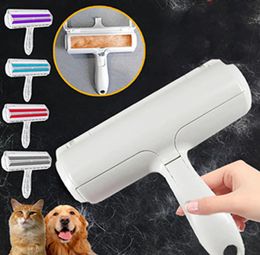 Pet Hair Roller Remover Lint Brush 2Way Dogs Cat Comb beauty tools Convenient Cleaning Fur Brushes Base Home Furniture Sofa Cloth4576709