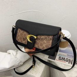 Shoulder Bags Womens Bag 2023 New Fashion Pattern Small Square Handheld One Crossbody H240603