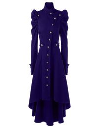 Vintage Steampunk Gothic Overcoat Winter Ladies Retro Jacket Autumn Women Wool Coat Long Sleeve 2011046975954