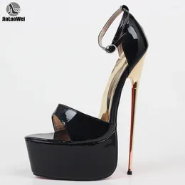 Sandalen Fetisch Schuhe 22 cm 8,7 "Metall Heel 4" Plattform