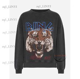 Designer Hoodie New Autumn Winter A Bing Women's Tiger Head White Ink Digital Print Washed Faded Sweatshirt with Snowflake Effect and Distressed Details SX-4XL eb6