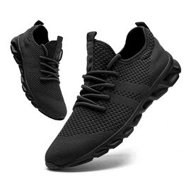 Männer Casual Sport Light Sneakers weiße Outdoor atmungsaktives Mesh schwarz laufende sportliche Jogging -Tennisschuhe