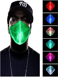 LED Rave Mask 7 Colours Luminous Halloween Light for Men Women Face Mask Music Party Christmas Light Up Masks9450410