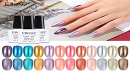 Elite99 Pearl Metal Mirror Effect Gel Nail Polish Soak Off Matte Top Coat UV LED Nail Primer Top Base Coat Gel Lacquers 10ML9294049