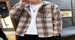 Japan Style Casual Cardigan Spring Autumn ROCK PUNK Plaid Hoodie Sweatshirt Men039S Fleece Hip Hop Streetwear Clothes T2008282651641