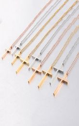 Pendant Necklaces Trendy Stainless Steel Simple Pendants For Women Men Fashion Jewelry Gifts Rose Gold Silver Color2968333
