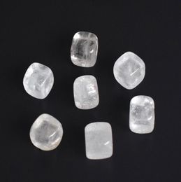 7 pieces Natural Tumbled Clear Quartz Carved Cube Crystal Reiki Healing Semiprecious Stones with a Pouch9865018