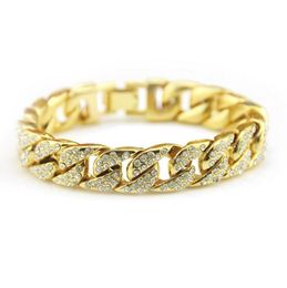 Herren -Out -Kettenarmbänder Gold Kubaner Linkkette Miami Bracelet Fashion Hip Hop Jewelry4671025