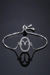 Trendy 12 Constellation Charm Bracelets For Women Girl Luxury Clear Cubic Zirconia Zodiac Bangles Dropship Link Chain6617175
