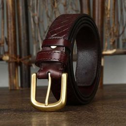 Belts 3.8cm wide woven belt copper buckle design denim mens real belt womens woven belt jeans woven belt G240529