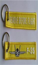 F35 Remove Before Flight Fabric Key Chain Aviation Key Tags 125 x 25cm 100pcs lot5754469