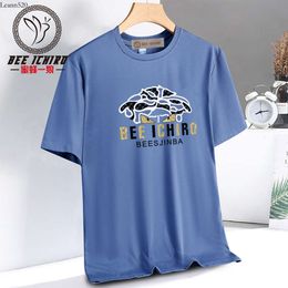 Bee Wolf New Short sleeved for Summer Thin Trendy Silk T-shirt with Round Neck Half Sleeve Men's Top T