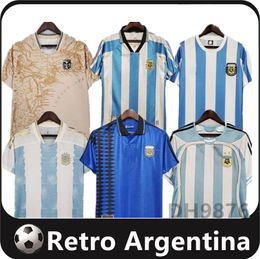 Retro maradona soccer jersey 1986 1994 argentina 86 Vintage Classic Argentina Riquelme 78 Football Shirts Maillot Camisetas de Futbol 86 94 96 00 01 2006 2010 shirt