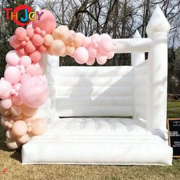 Outdoor Inflatable White Bounce House PVC Bouncy Castle Moon jumping Bouncer Wedding jumper Commercial use for kids audits with blower