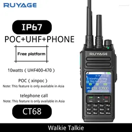 Walkie Talkie Ruyage CT68 POC UHF Phone 4g Two-way Radio Radios Ham Station Telephone Mobile Long Range 100 Km Distance