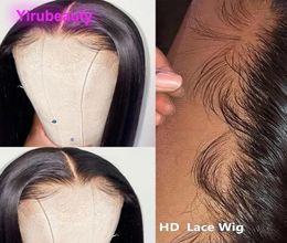 Yirubeauty Malaysian 5X5 HD Transparent Lace Closure Wigs Silky Straight 180 Density 100 Human Hair Wigs 1032inch Natural Color7280278