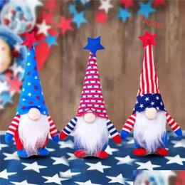 Christmas Decorations Ship Patriotic To 50Pcs Gnome Celebrate American Independence Day Dwarf Doll 4Th Of Jy Handmade P Dolls Ornament Dhi8T