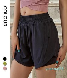 6 hotty hot zipper loose yoga shorts 4 inseam woven fake two-piece outfits sports fitness running active booty pants