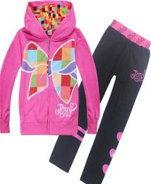 jojo siwa clothes sets 412t Kids Girls zipper hoodies pants Piece sets 110150cm kids designer clothes girls ZSS356221K5202073