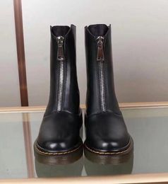 FASHIONVILLE 2019081702 40 black ROCKER genuine leather zip up FLAT short BOOTS punk8569180