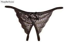 2021 Women Leopard Thongs Sexy Lace GString Briefs Ladies Comfortable Open Crotch Panties Breathable TBack Underwear P1103493572