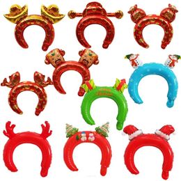 Party Decoration 100 Pcs/lot Christmas Headband Happy Year Hair Hoop Foil Balloons Supplies Kids Toys