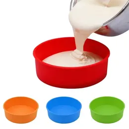 Baking Tools 23CM Round Silicone Cake Mould Oven Mould Circle Mousse Pancake Maker Holder Kitchen Dinning Pastry Tool Random Colour