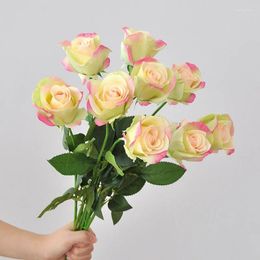 Decorative Flowers Artificial Flower Decoration Moisturizing Hand Feel Rose Single Roll Edge Home Wedding Handheld