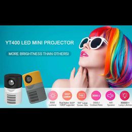 Projectors YT400 HD Home Outdoor Projector Mini Wireless Android iOS Projector Smartphone Video Projector Connected Tablet/PC/TV Stick/Game
