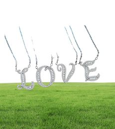 Choucong 26 English Letters Pendant Luxury Jewellery 925 Sterling Silver Pave White Topaz CZ Diamond Infinite gem Wedding Necklace W7126737