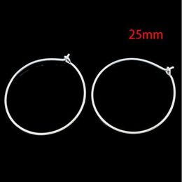 mic 1000pcs silver plated wine glass charms wire hoops 25mm jewelry diy jewelry findings components hot 223Q