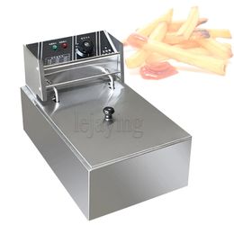 Commercial Double Two Cylinder Electric Deep Fryer French Fries Oven Hot Pot Fried Chicken Grill Frying Machine Pan 2 Oil Tanks