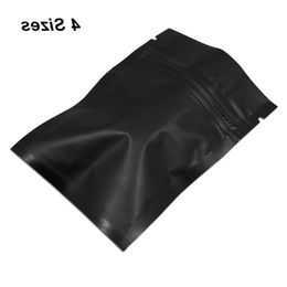 100 Pieces Matte Black Resealable Mylar Zipper Lock Food Storage Packaging Bags for Zip Aluminium Foil Lock Packing Pouches Smell Proof Vnss