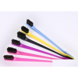 Hair Brushes Beauty Double Sided Edge Control Comb Styling Tool Brush Toothbrush Style Eyebrow Wholesale Drop Delivery Products Care Dhuex