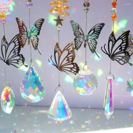 Decorative Figurines Crystal Wind Chime Moon Sun Catcher Diamond Prisms Pendant Dream Rainbow Chaser Hanging Drop Home Garden Decor