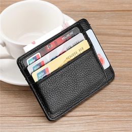 Card Holders Fashion Slim Holder For Men Women Travel Driver's License Wallet Genuine Leather Business ID Case Coin Purse