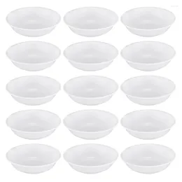 Plates 15 Pcs Plastic Saucer Seasoning Dishes Tableware Practical Trays Appetiser Metal