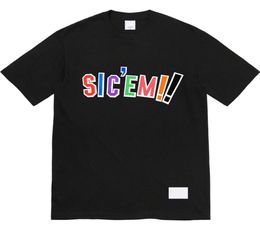 22ss Sic039em Classic Color Letter Printed Tee Summer Simple Solid Color Short Sleeve Fashion Casual Breathable Men Women Coupl1043012