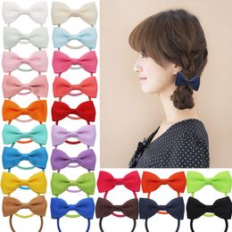 Solid Color Baby Girl Hair Ties Rubber Bands Boutique Elastic Hair Rope Ponytail Holder Hair Bows for Kids Toddlers 206