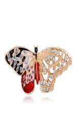 Enamel Butterfly Crystal Brooches Pins For Women Mens Clothes Scarf Bag Elegant Animal Broach Rhinstone Broche European United Sta4001155