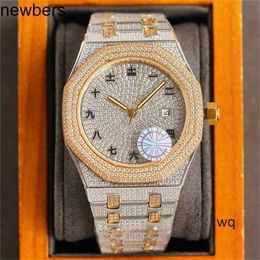 Diamonds AP Watch Apf Factory Vvs Iced Out Moissanite Can past Test Luxury Diamonds Quartz Movement Iced Out Sapphire Mechanical 40mm Sapphire Waterproof FashY5