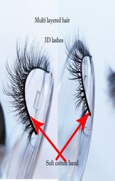 3D fiber lashes mink eyelashes reusable silk eyelash fluffy synthetic lash korean makeup soft hair private logo custom packaging c1165137